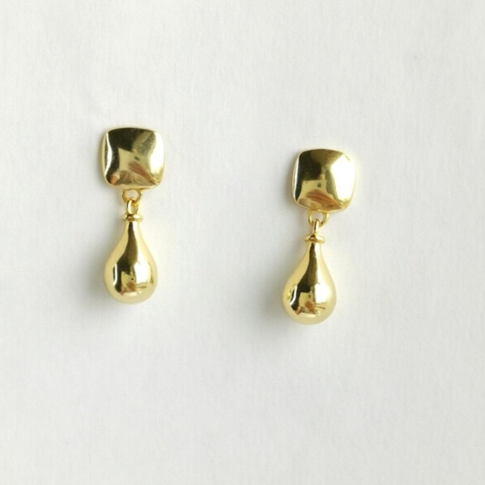 70s Retro Earrings in 14k Gold Vermeil on Sterling Silver - Picture 8 of 8
